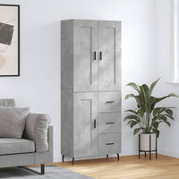 Thumbnail for Highboard Betongrau 69,5x34x180 cm Holzwerkstoff
