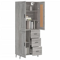 Thumbnail for Highboard Grau Sonoma 69,5x34x180 cm Holzwerkstoff