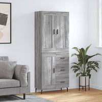 Thumbnail for Highboard Grau Sonoma 69,5x34x180 cm Holzwerkstoff