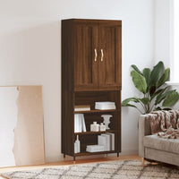 Thumbnail for Highboard Braun Eichen-Optik 69,5x34x180 cm Holzwerkstoff