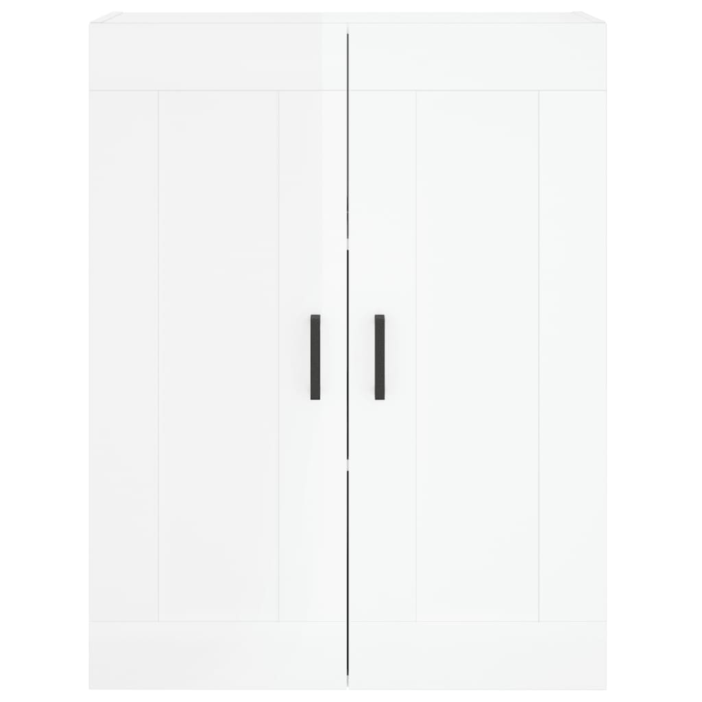 Highboard Hochglanz-Weiß 69,5x34x180 cm Holzwerkstoff