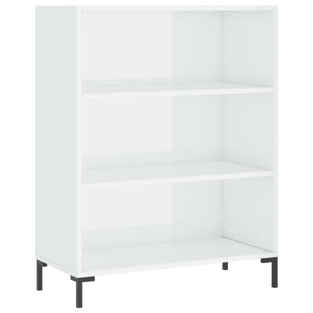 Highboard Hochglanz-Weiß 69,5x34x180 cm Holzwerkstoff