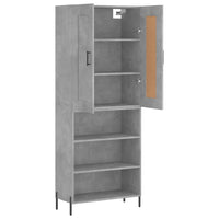Thumbnail for Highboard Betongrau 69,5x34x180 cm Holzwerkstoff