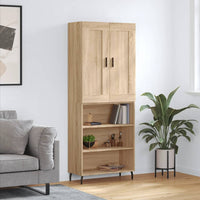 Thumbnail for Highboard Sonoma-Eiche 69,5x34x180 cm Holzwerkstoff