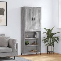 Thumbnail for Highboard Grau Sonoma 69,5x34x180 cm Holzwerkstoff