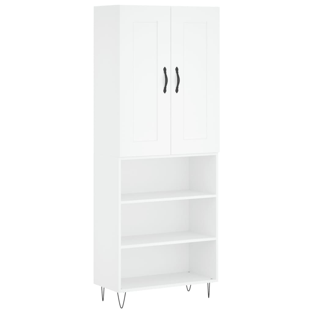 Highboard Weiß 69,5x34x180 cm Holzwerkstoff