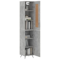 Thumbnail for Highboard Betongrau 34,5x34x180 cm Holzwerkstoff