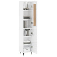 Thumbnail for Highboard Hochglanz-Weiß 34,5x34x180 cm Holzwerkstoff