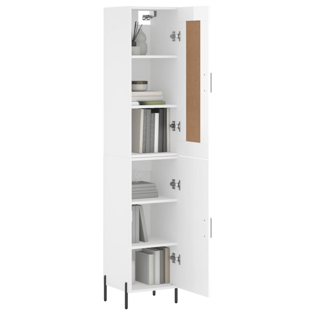 Highboard Hochglanz-Weiß 34,5x34x180 cm Holzwerkstoff
