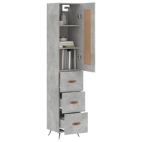 Thumbnail for Highboard Betongrau 34,5x34x180 cm Holzwerkstoff