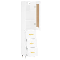 Thumbnail for Highboard Hochglanz-Weiß 34,5x34x180 cm Holzwerkstoff