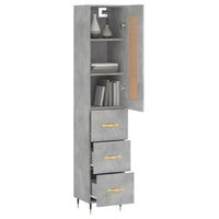 Thumbnail for Highboard Betongrau 34,5x34x180 cm Holzwerkstoff