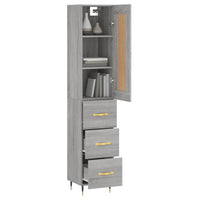 Thumbnail for Highboard Grau Sonoma 34,5x34x180 cm Holzwerkstoff