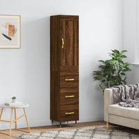 Thumbnail for Highboard Braun Eichen-Optik 34,5x34x180 cm Holzwerkstoff