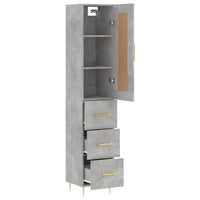 Thumbnail for Highboard Betongrau 34,5x34x180 cm Holzwerkstoff