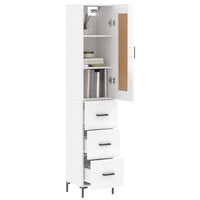 Thumbnail for Highboard Hochglanz-Weiß 34,5x34x180 cm Holzwerkstoff