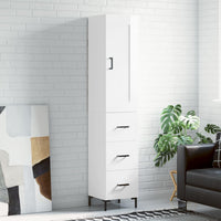 Thumbnail for Highboard Hochglanz-Weiß 34,5x34x180 cm Holzwerkstoff