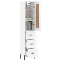 Thumbnail for Highboard Hochglanz-Weiß 34,5x34x180 cm Holzwerkstoff