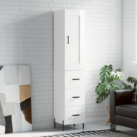 Thumbnail for Highboard Hochglanz-Weiß 34,5x34x180 cm Holzwerkstoff