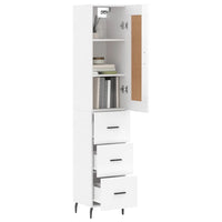 Thumbnail for Highboard Hochglanz-Weiß 34,5x34x180 cm Holzwerkstoff