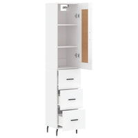Thumbnail for Highboard Hochglanz-Weiß 34,5x34x180 cm Holzwerkstoff