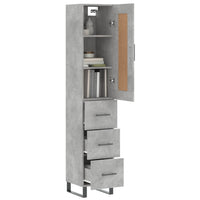 Thumbnail for Highboard Betongrau 34,5x34x180 cm Holzwerkstoff