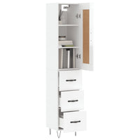 Thumbnail for Highboard Hochglanz-Weiß 34,5x34x180 cm Holzwerkstoff
