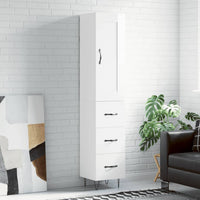 Thumbnail for Highboard Hochglanz-Weiß 34,5x34x180 cm Holzwerkstoff