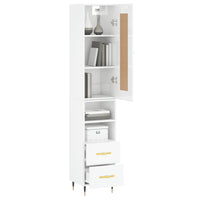 Thumbnail for Highboard Hochglanz-Weiß 34,5x34x180 cm Holzwerkstoff