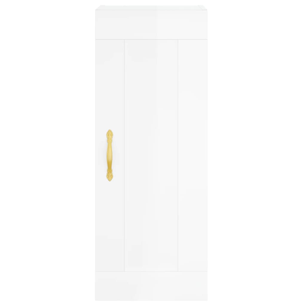 Highboard Hochglanz-Weiß 34,5x34x180 cm Holzwerkstoff