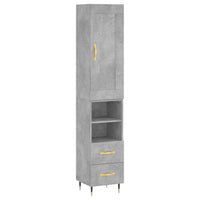 Thumbnail for Highboard Betongrau 34,5x34x180 cm Holzwerkstoff