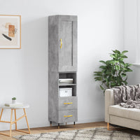 Thumbnail for Highboard Betongrau 34,5x34x180 cm Holzwerkstoff
