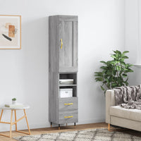 Thumbnail for Highboard Grau Sonoma 34,5x34x180 cm Holzwerkstoff