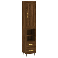 Thumbnail for Highboard Braun Eichen-Optik 34,5x34x180 cm Holzwerkstoff