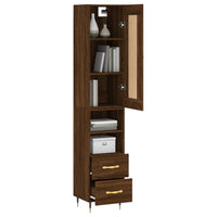 Thumbnail for Highboard Braun Eichen-Optik 34,5x34x180 cm Holzwerkstoff