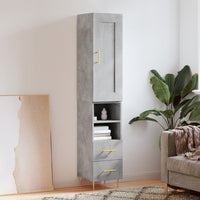 Thumbnail for Highboard Betongrau 34,5x34x180 cm Holzwerkstoff