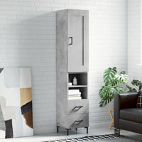 Thumbnail for Highboard Betongrau 34,5x34x180 cm Holzwerkstoff