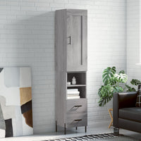 Thumbnail for Highboard Grau Sonoma 34,5x34x180 cm Holzwerkstoff