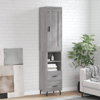 Thumbnail for Highboard Grau Sonoma 34,5x34x180 cm Holzwerkstoff