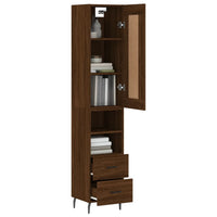 Thumbnail for Highboard Braun Eichen-Optik 34,5x34x180 cm Holzwerkstoff
