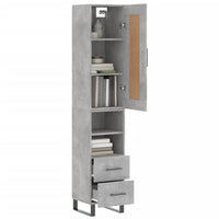 Thumbnail for Highboard Betongrau 34,5x34x180 cm Holzwerkstoff