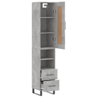 Thumbnail for Highboard Betongrau 34,5x34x180 cm Holzwerkstoff