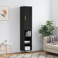 Thumbnail for Highboard Schwarz 34,5x34x180 cm Holzwerkstoff