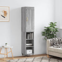 Thumbnail for Highboard Grau Sonoma 34,5x34x180 cm Holzwerkstoff