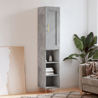 Thumbnail for Highboard Betongrau 34,5x34x180 cm Holzwerkstoff