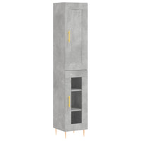 Thumbnail for Highboard Betongrau 34,5x34x180 cm Holzwerkstoff