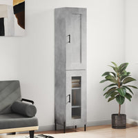 Thumbnail for Highboard Betongrau 34,5x34x180 cm Holzwerkstoff