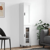Thumbnail for Highboard Hochglanz-Weiß 34,5x34x180 cm Holzwerkstoff
