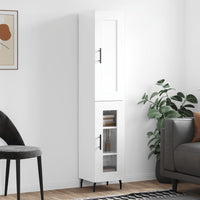 Thumbnail for Highboard Hochglanz-Weiß 34,5x34x180 cm Holzwerkstoff