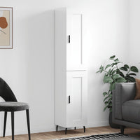 Thumbnail for Highboard Hochglanz-Weiß 34,5x34x180 cm Holzwerkstoff